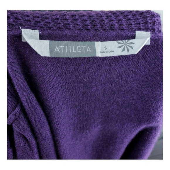 Athleta Ruched Knit Zip Up Jacket Purple - Picture 4 of 5